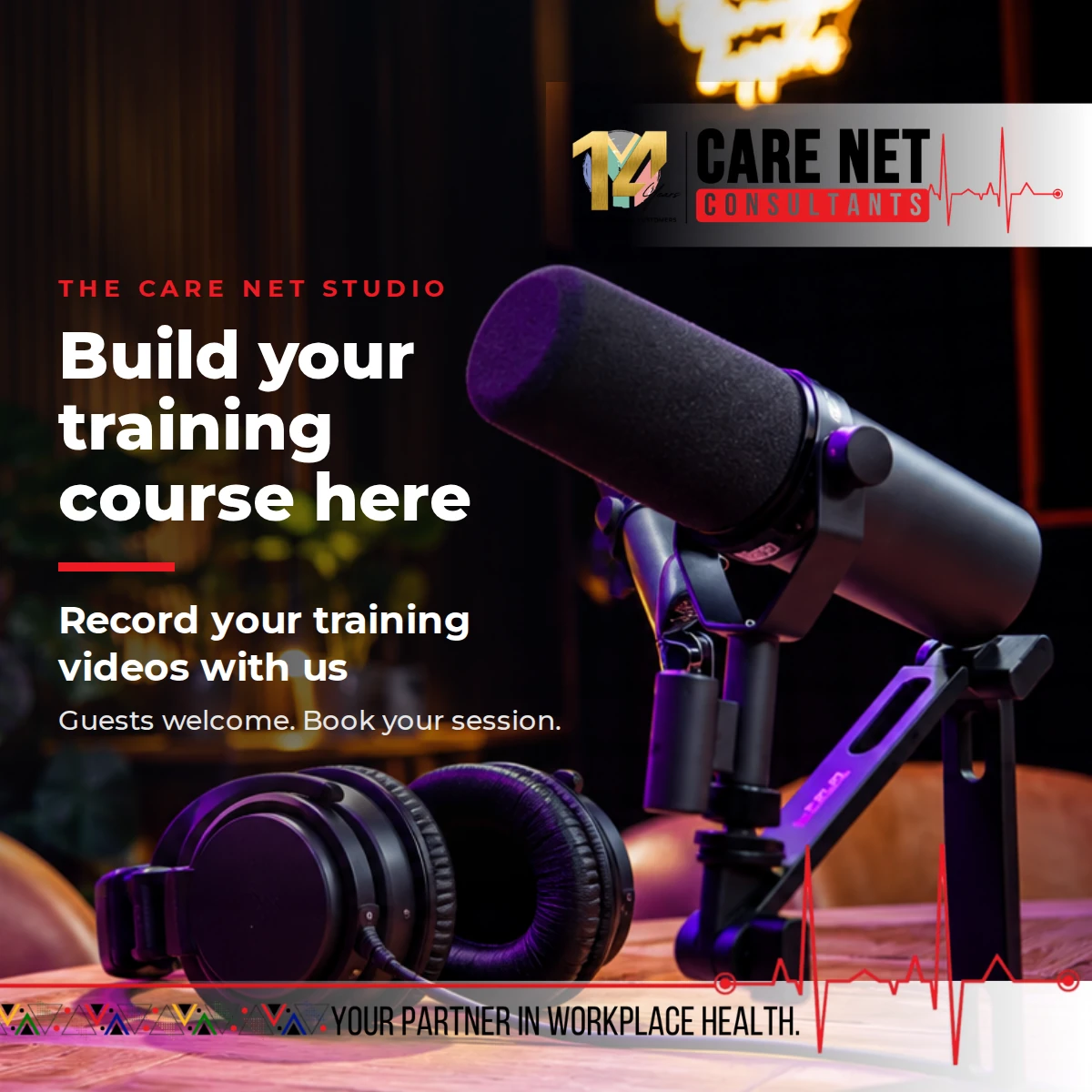 The Care Net Studio: build your training course here. Record your training videos with us. Guests welcome.